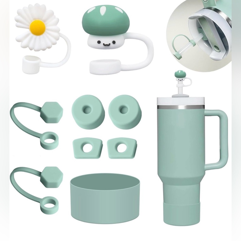 5x Stanley Cup Accessory Set Eucalyptus Colored (cup not included)